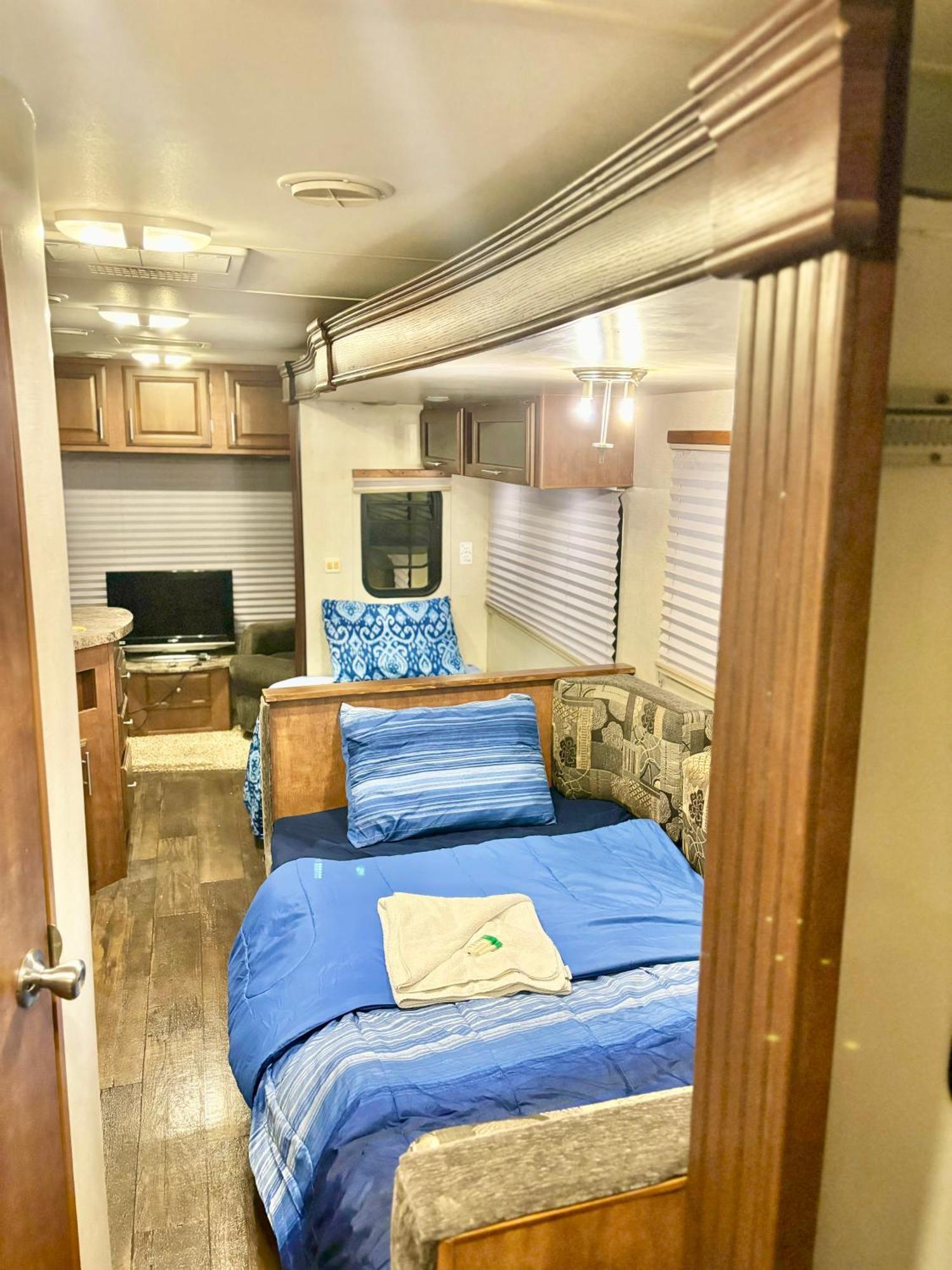 Campsite In Modern Rv Trailer *