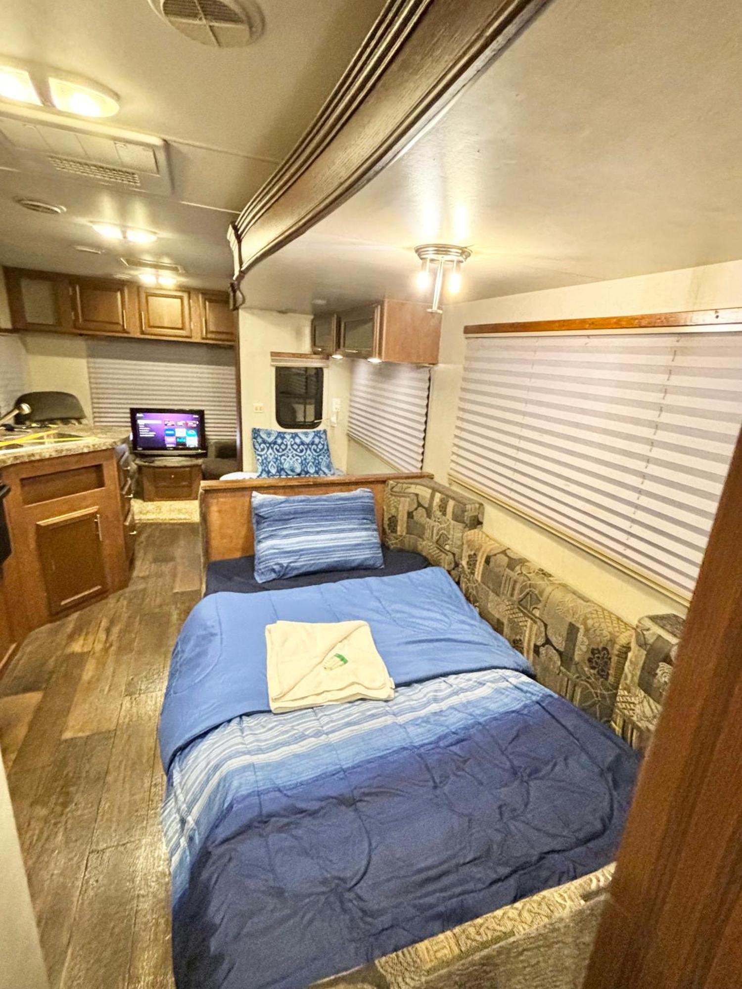Campsite In Modern Rv Trailer *