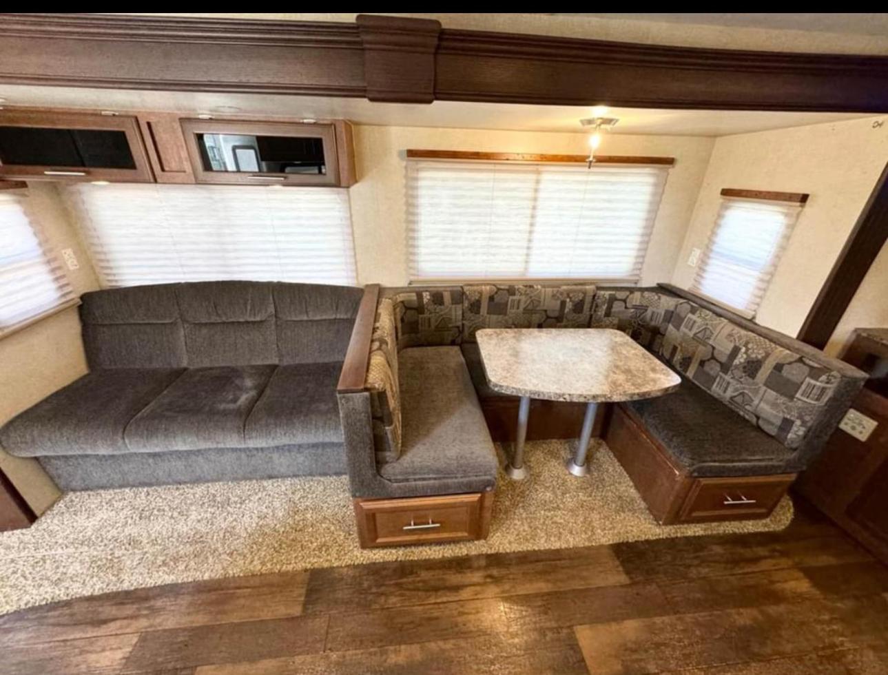 Campsite In Modern Rv Trailer