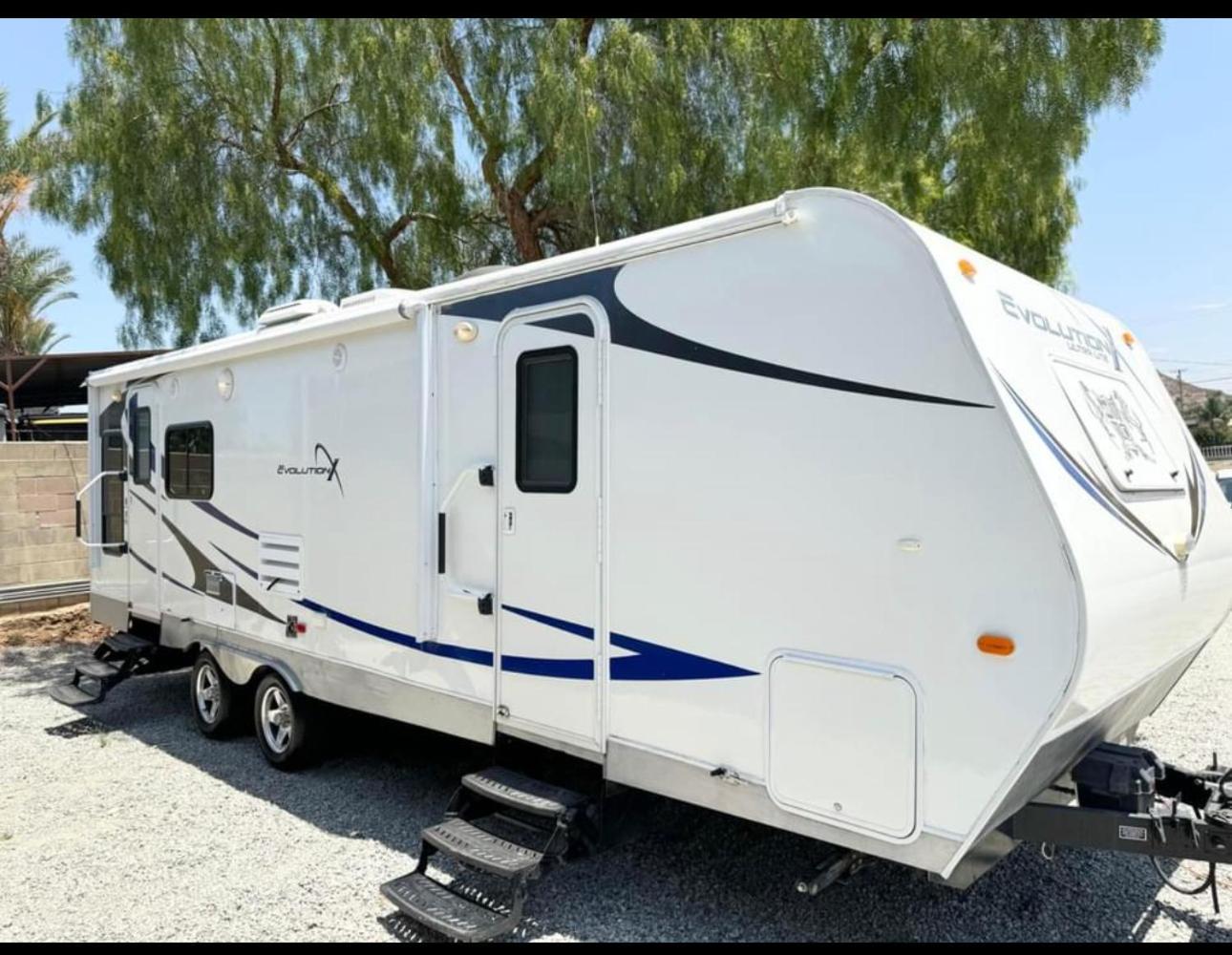 Campsite In Modern Rv Trailer