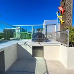 Downtown Los Angeles Skyline Balcony View Modern Penthouse