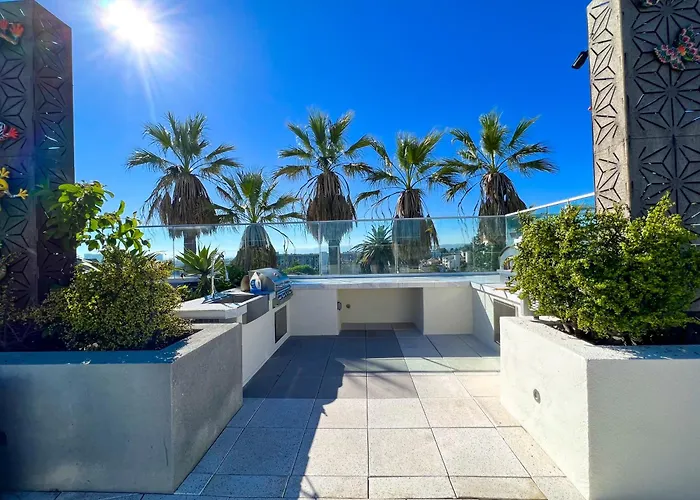 Downtown Los Angeles Skyline Balcony View Modern Penthouse