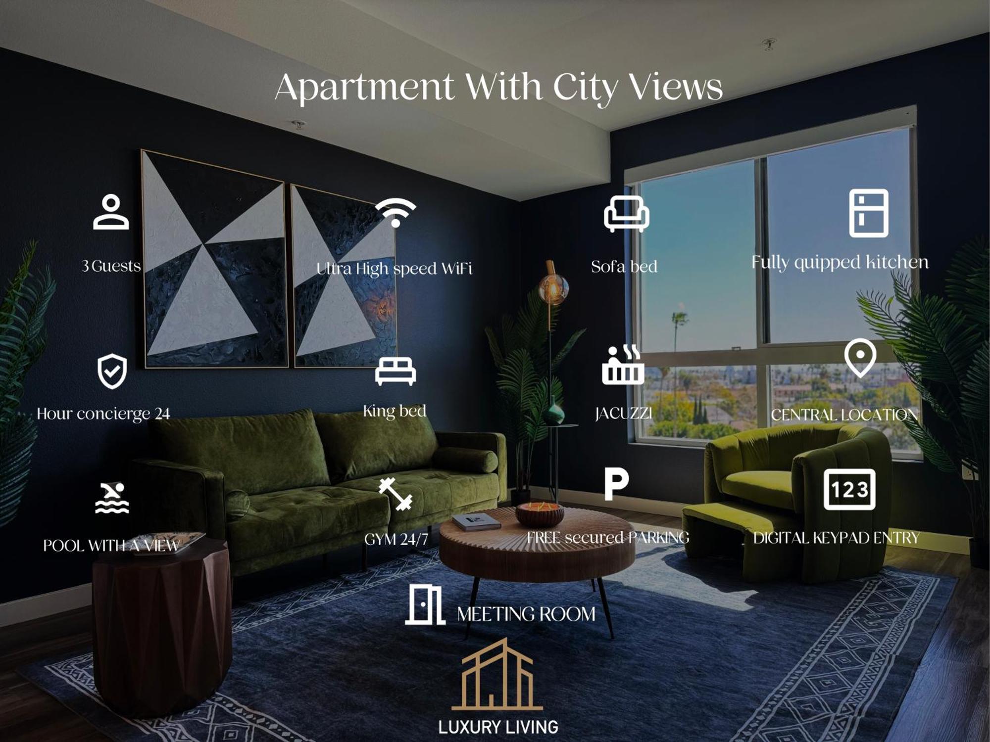 Apartment Luxurious Hollywood Dtla View Free Parking Los Angeles
